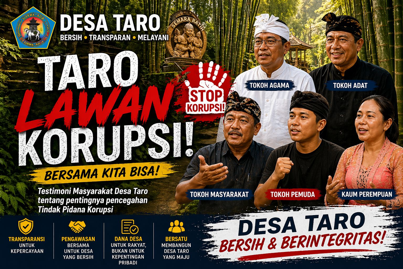 Testimoni Masyarakat Desa Taro dalam Mendukung Pencegahan Tindak Pidana Korupsi